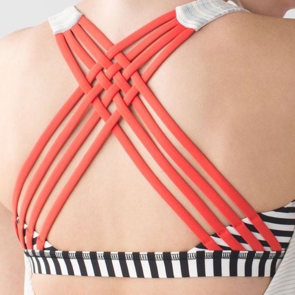 Women's Strappy Back Bra - Red and Black - Picture 1 of 7